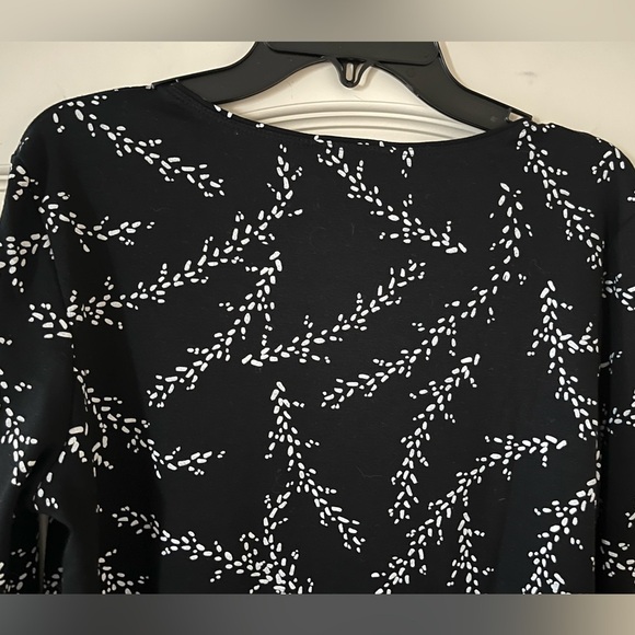 Style & Co. Black with White Patterned Long Sleeve Blouse Women’s Size Small - Picture 3 of 13